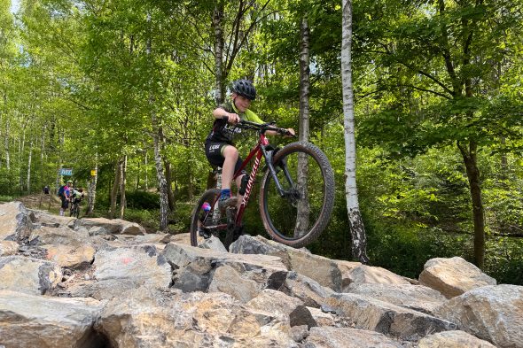 Training auf dem Parcours für das MTB-Wochenende in Eupen