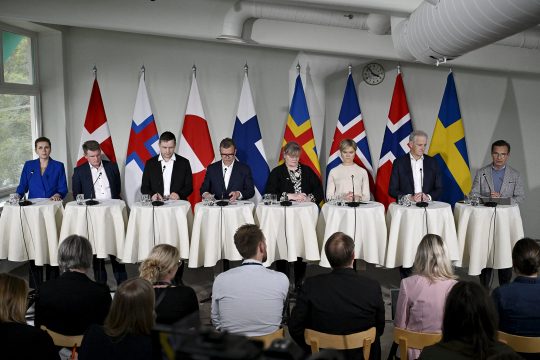 Die Regierungschefs der nordischen Länder bei dem Gipfel