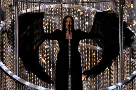 Sängerin Yuval Raphael während ihres Auftritts beim ESC