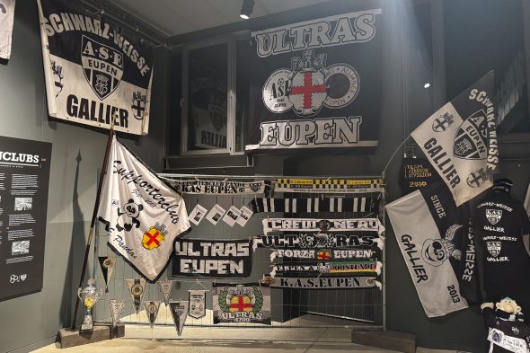 Die Fan-Ecke in der Ausstellung