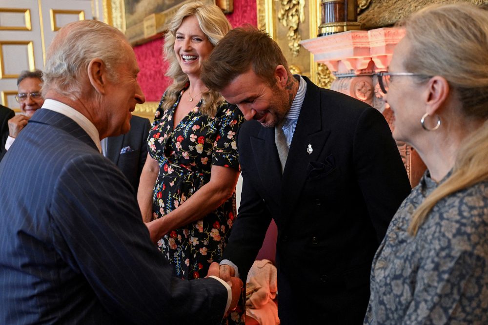 König Charles und David Beckham bei der Zeremonie zu den King's Foundation Awards am Donnerstag
