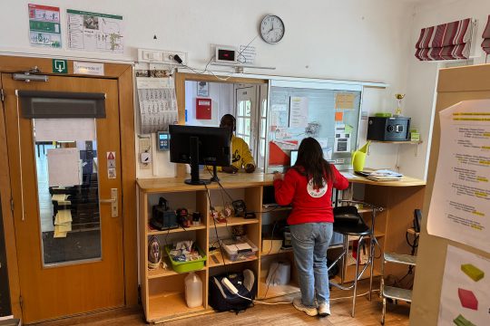 Im Asylbewerber-Empfangszentrum Belle-Vue in Eupen