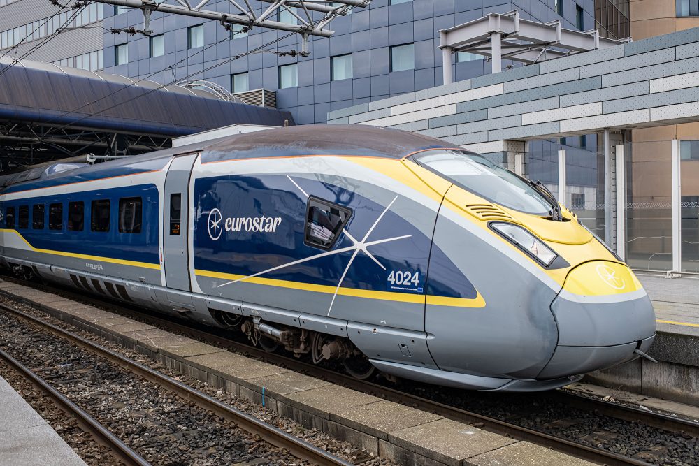 Ein Eurostar-Zug im Brüsseler Südbahnhof