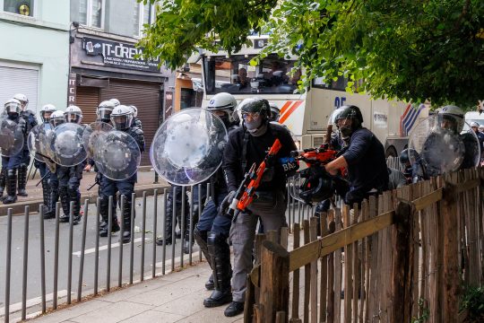 Polizeieinsatz wegen Ausschreitungen bei einer Gedenkveranstaltung für Fabian