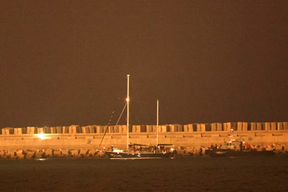 Das Schiff Madleen im Hafen von Ashdod