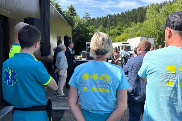 Sanitäter bei der Einweihung des "Medical Center" an der Rennstrecke von Spa-Francorchamps