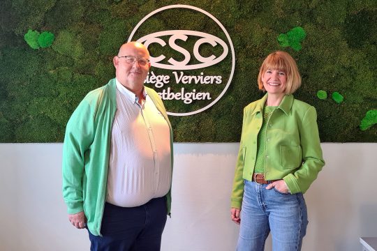 Jean-Marc Namotte und Isabelle Debroux bei der Stabübergabe in Lüttich
