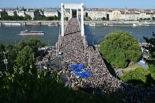 Pride Parade in Ungarns Hauptstadt Budapest am 28. Juni 2025
