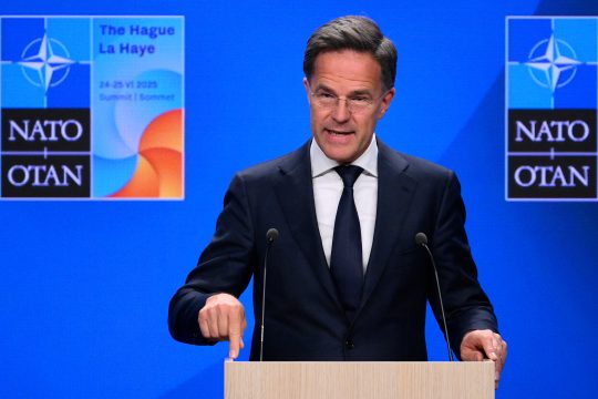 Nato-Generalsekretär Mark Rutte bei der Pressekonferenz