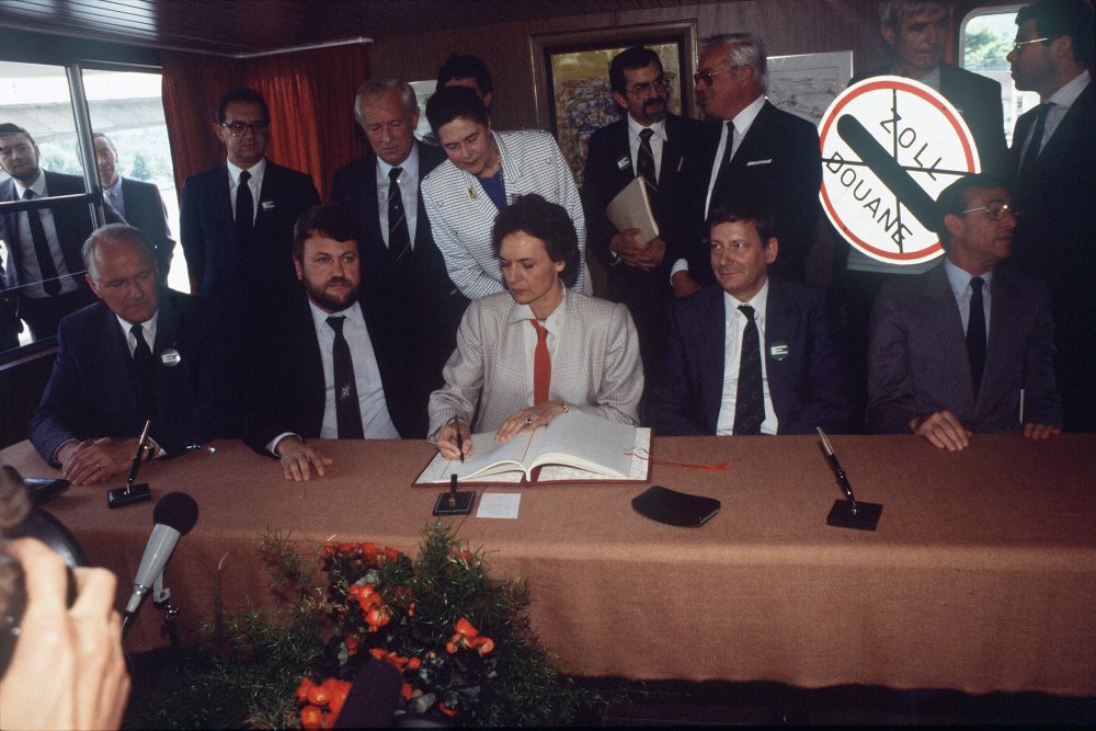 Unterzeichnung des ersten Schengen-Abkommens am 14. Juni 1985