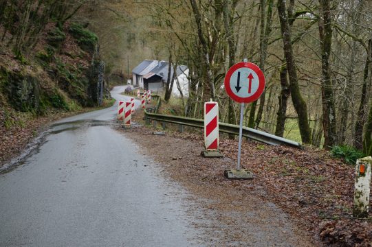 Abgesacktes Teilstück auf der Strecke zwischen Burg-Reuland und Ouren
