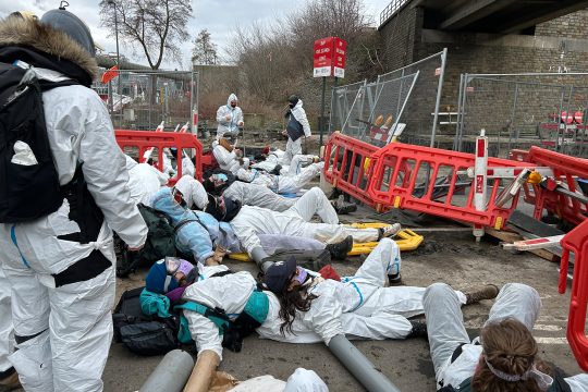 Protestaktion der Gruppierung Code Red am 1. März am Hafen von Gent