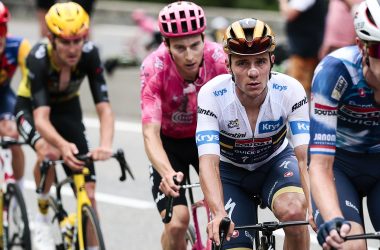 Remco Evenepoel auf den ersten Kilometern der 14. Etappe
