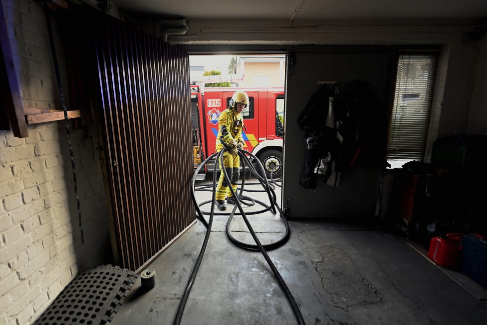 Feuerwehrleute aus Lüttich im Einsatz