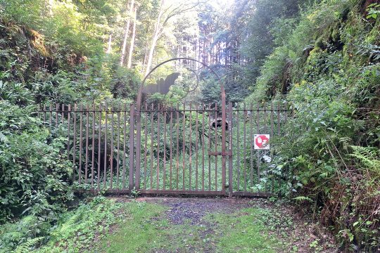 Barriere vor dem Fledermaustunnel Huldange