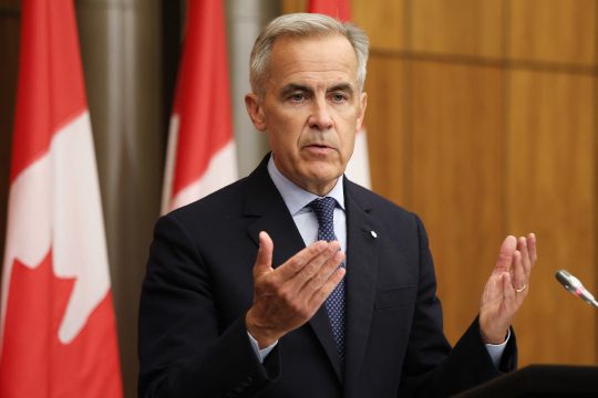 der kanadische Premierminister Mark Carney bei einer Pressekonferenz