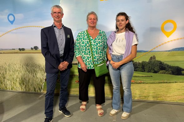 Roger Croé, Ingrid Mertes und Marie Habets auf der Landwirtschaftsmesse Libramont
