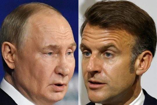 Der russische Präsident Putin und der französische Präsident Macron