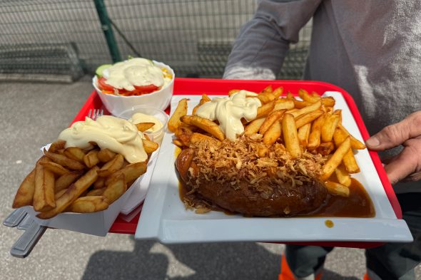 Tablett mit Frittiertem