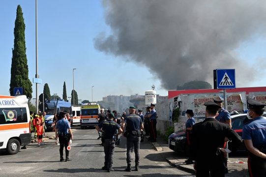 Explosion an Tankstelle in Rom (Bild vom 4. Juli 2025)