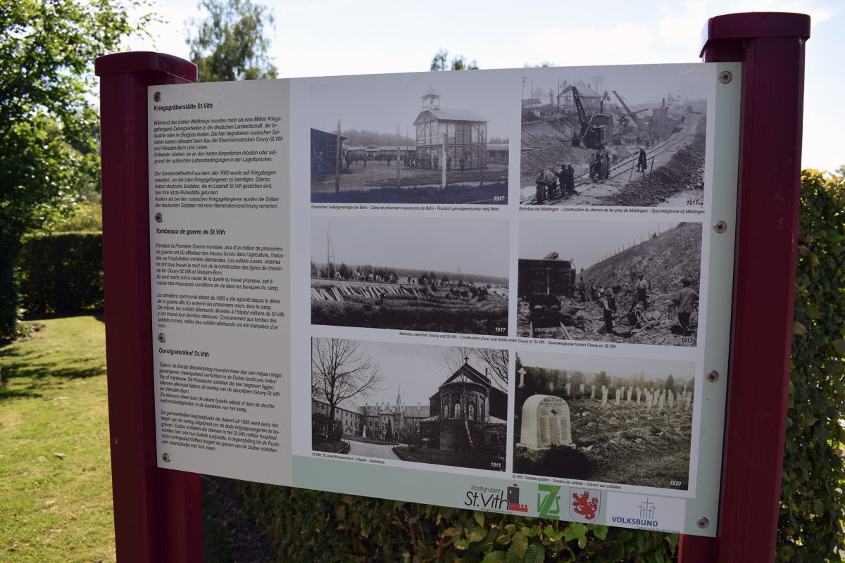 Gedenktafel auf dem Soldatenfriedhof in St. Vith