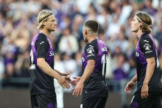 Spieler des RSC Anderlecht beim Hinspiel gegen AEK Athen