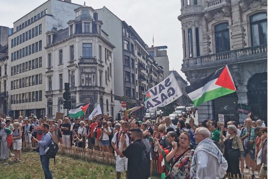 Proteste vor dem Gebäude der Kammer in Brüssel