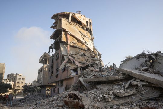 Zerstörtes Gebäude im Gazastreifen