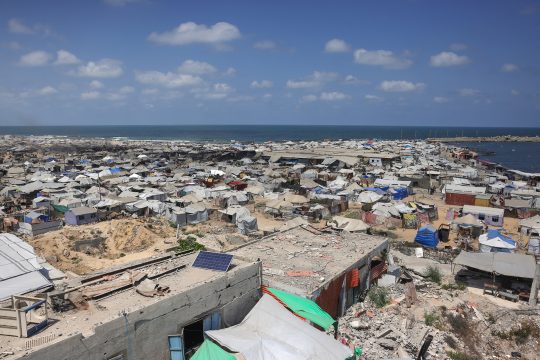 Ein Zeltlager von Flüchtlingen nahe der Stadt Gaza