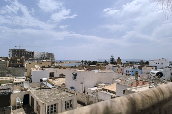 Ausblick von der Dachterrasse des Hotels