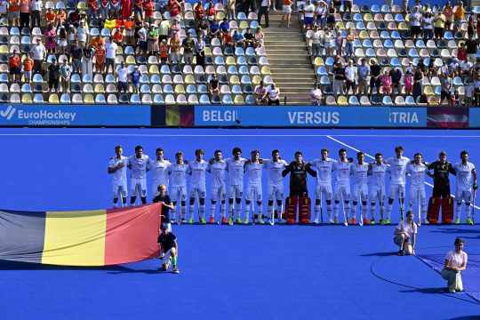 Die Mannschaft der Red Lions bei der Hockey-EM in Mönchengladbach