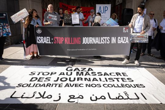 Journalisten demonstrieren in Brüssel