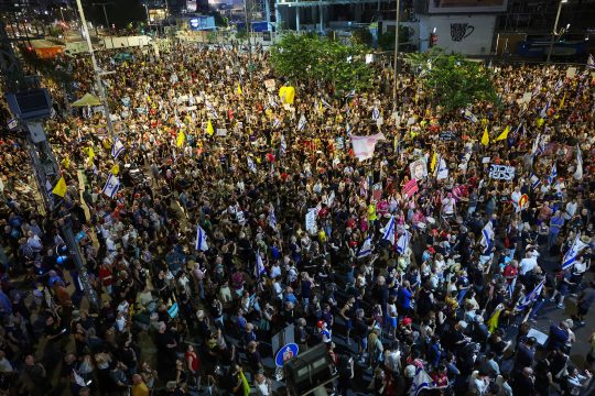 Demonstration in Tel Aviv am Samstagabend