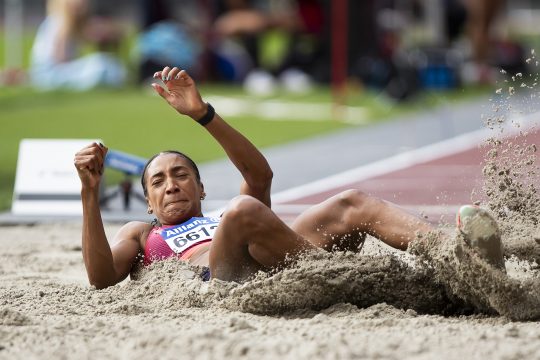 Nafi Thiam beim Weitsprung im König-Baudouin-Stadion in Brüssel