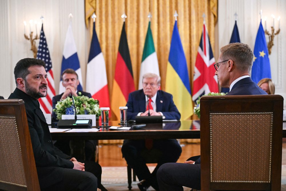 Trump, Selenskyj, Macron und Stubb im Weißen Haus