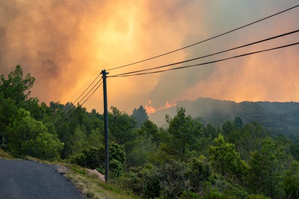 Waldbrand bei Ribaute in Südfrankreich