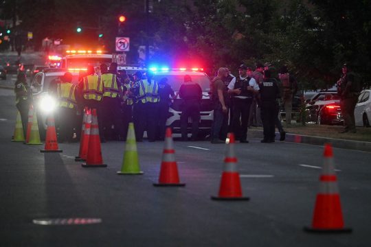 Straßensperre in Washington am Freitag