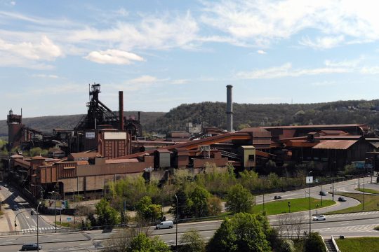 Luftaufnahme der früheren Industrie-Anlagen in Ougrée