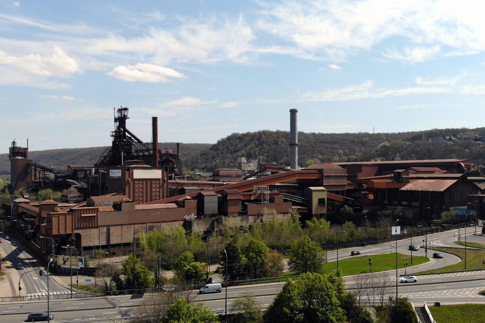 Luftaufnahme der früheren Industrie-Anlagen in Ougrée