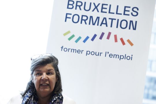 Laurence Rayan bei der Pressekonferenz zur Vorstellung des Brüsseler Aktionsplans