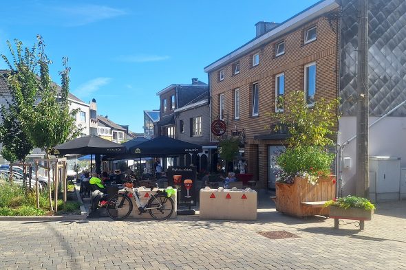 Terrasse am Café des Artistes in Kelmis