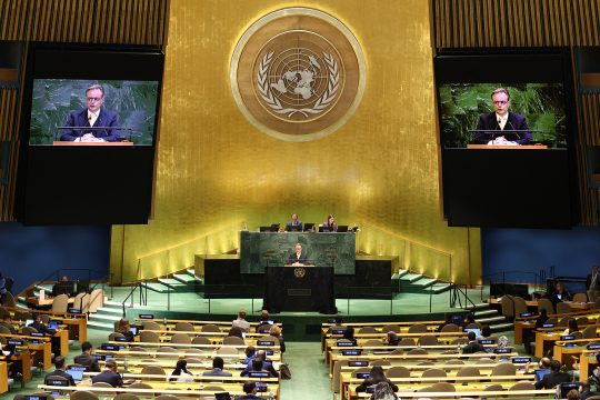 Premier De Wever spricht bei der UN-Generalversammlung in New York