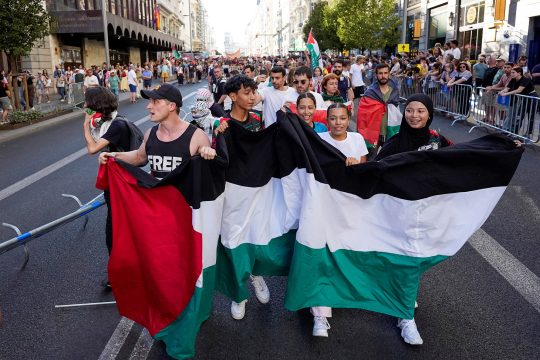 Propalästinensische Demonstranten in Spaniens Hauptstadt Madrid