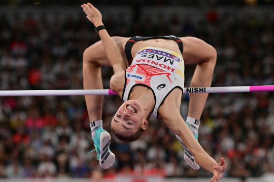 Merel Maes bei der Hochsprung-Qualifikation