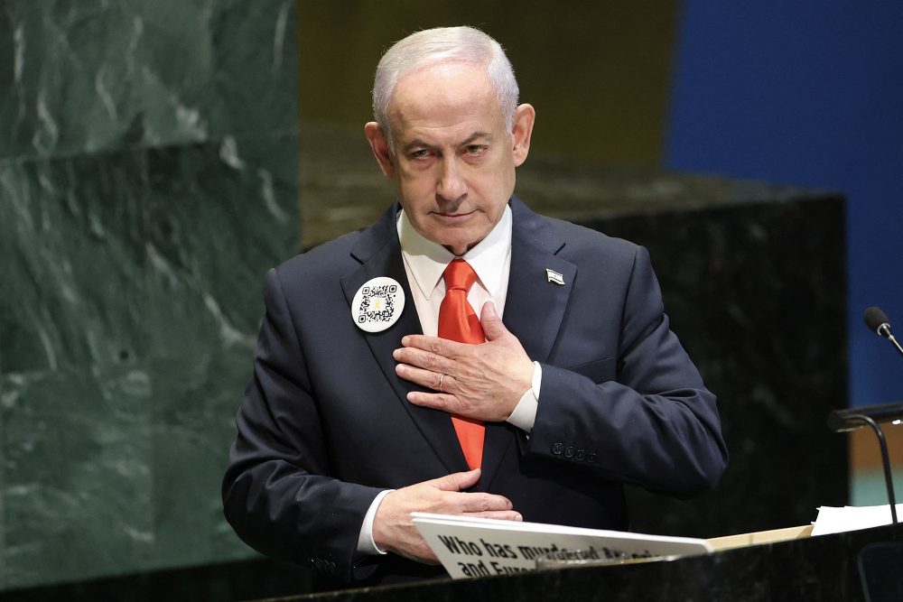 Der israelische Regierungschef Netanjahu bei seiner Ansprache vor der UN-Vollversammlung