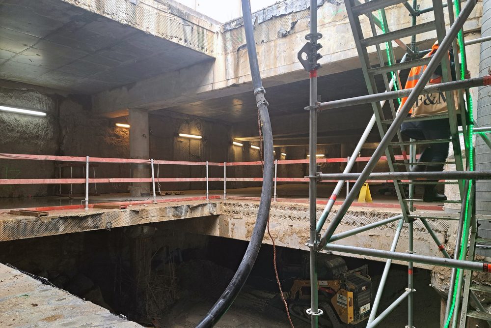Baustelle der Metro-Linie 3 in Brüssel