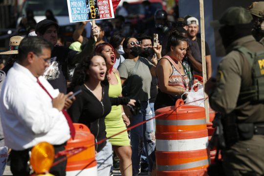 Proteste gegen die Einwanderungsbehörde in Chicago am Samstag