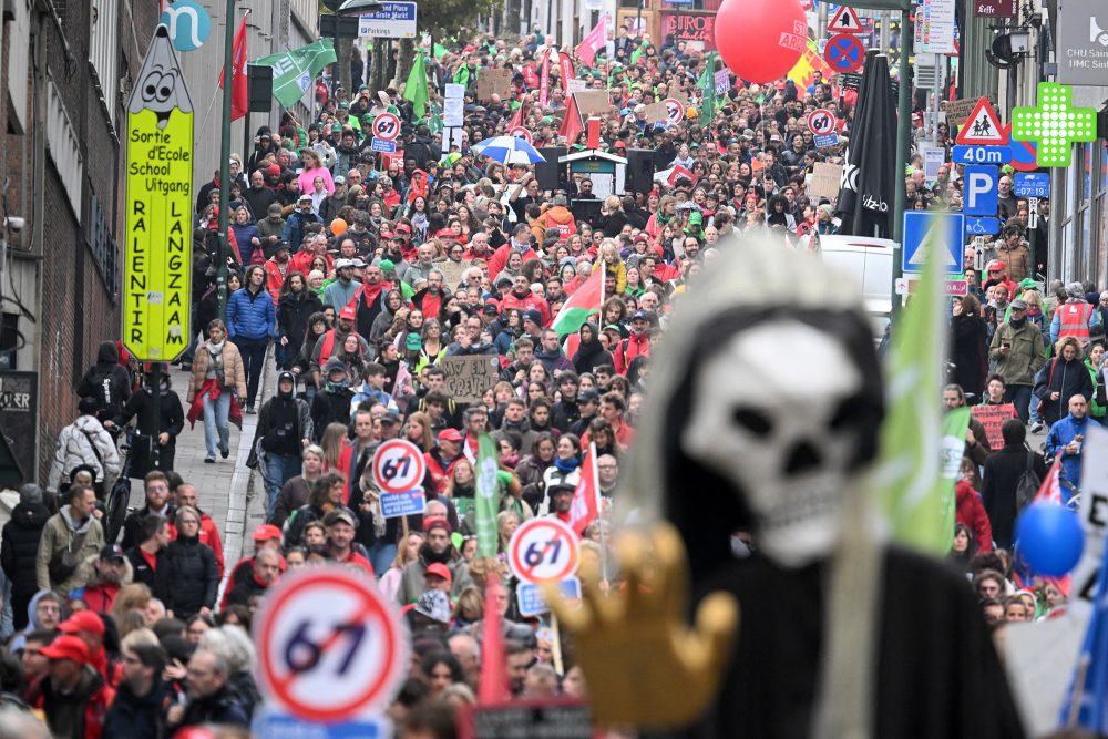 Menschenmenge beim nationalen Aktionstag in Brüssel
