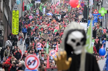 Menschenmenge beim nationalen Aktionstag in Brüssel