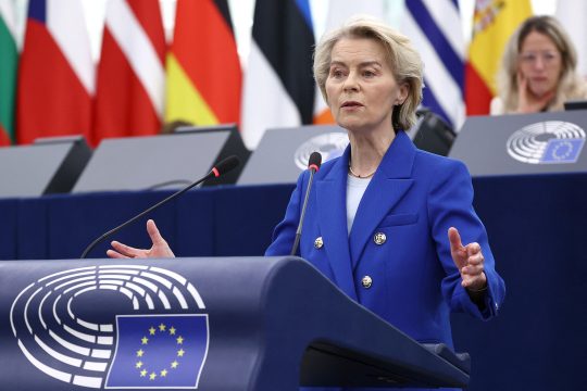 Ursula von der Leyen am Mittwoch im Europaparlament in Straßburg